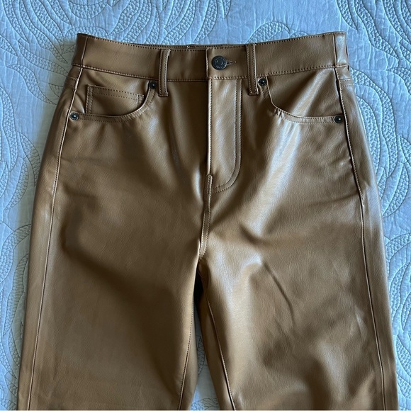 Veronica Beard - Joey Vegan Leather Straight-Leg Pant - Cognac - Picture 5 of 15
